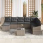 vidaXL Set di divani da giardino 8 pezzi con cuscini neri in polyrattan.