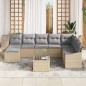 vidaXL Set da Giardino 9 Pezzi con Cuscini Neri in Rattan Polimerico