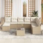 vidaXL Set Divano da Giardino da 9 Pezzi con Cuscini Brown Rattan Sintetico
