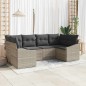 vidaXL Set di divani da giardino 6 pezzi con cuscini grigio chiaro in rattan sintetico.