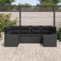 vidaXL Set divano da giardino 6 pezzi con cuscini in rattan sintetico nero