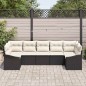 vidaXL Set di divani da giardino a 7 pezzi con cuscini neri in rattan sintetico