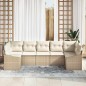 vidaXL Set divano da giardino 7 pezzi con cuscini beige in rattan sintetico