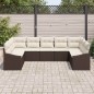 vidaXL Set di divani da giardino 9 pezzi con cuscini marroni in rattan sintetico
