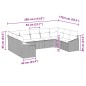 vidaXL Set da Giardino 9 Pezzi con Cuscini Grigi in Polyrattan