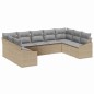 vidaXL Set Giardino 9 Pezzi con Cuscini Beige in Polyrattan