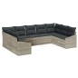 vidaXL Set di Divano da Giardino 9 Pezzi con Cuscini Grigio Chiaro in Rattan Sintetico