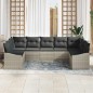 vidaXL Set di Divano da Giardino 9 Pezzi con Cuscini Grigio Chiaro in Rattan Sintetico