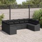 vidaXL Set divano giardino 9 pezzi con cuscini in rattan polietilene nero