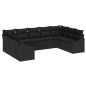 vidaXL Set divano giardino 9 pezzi con cuscini in rattan polietilene nero