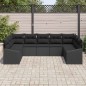 vidaXL Set divano giardino 9 pezzi con cuscini in rattan polietilene nero