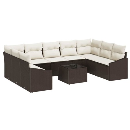 vidaXL Set da Giardino di 9 Pezzi con Cuscini Grigio in Rattan Sintetico
