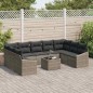 vidaXL Set da giardino 10 pezzi con cuscini neri in rattan sintetico