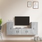 Set di Mobili Porta TV 4 pz Grigio Cemento in Legno Multistrato Set di Mobili Porta TV 4 pz Grigio Cemento in Legno Multistrato