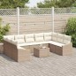 vidaXL Set Divano da Giardino da 10 Pezzi con Cuscini Marrone in Rattan Tecnico