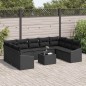 vidaXL Set di Divani da Giardino a 10 Pezzi con Cuscini Beigi in Rattan e Poliestere.