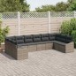 vidaXL Set Divano da Giardino 10 Pezzi con Cuscini Grigi in Rattan Sintetico di