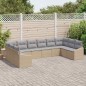 vidaXL Set di Divani da Giardino da 10 Pezzi con Cuscini Beige in Rattan Sintetico