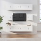 Set Mobili Porta TV 8pz Bianco Lucido in Legno Multistrato Set Mobili Porta TV 8pz Bianco Lucido in Legno Multistrato