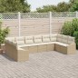vidaXL Set di divani da giardino con cuscini, 10 pezzi, beige, in rattan sintetico.