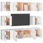 Set Mobili Porta TV 8pz Bianco Lucido in Legno Multistrato Set Mobili Porta TV 8pz Bianco Lucido in Legno Multistrato