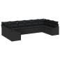 vidaXL Set di divani da giardino da 10 pezzi con cuscini in rattan sintetico nero.