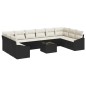 vidaXL Set da Giardino di 10 Pezzi con Cuscini in Rattan Sintetico Marrone