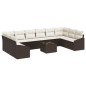 vidaXL Set da giardino in rattan sintetico di , 10 pezzi con cuscini grigi.