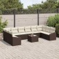vidaXL Set da giardino in rattan sintetico di , 10 pezzi con cuscini grigi.