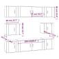 Set Mobili Porta TV 8pz Bianco Lucido in Legno Multistrato Set Mobili Porta TV 8pz Bianco Lucido in Legno Multistrato