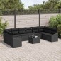 vidaXL Set Divano da Giardino 11 Pezzi con Cuscini Beigi in Rattan Sintetico