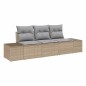 vidaXL Set Divano da Giardino 3 Pezzi con Cuscini Beige Polyrattan vidaXL Set Divano da Giardino 3 Pezzi con Cuscini Beige Polyrattan