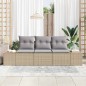 vidaXL Set Divano da Giardino 3 Pezzi con Cuscini Beige Polyrattan vidaXL Set Divano da Giardino 3 Pezzi con Cuscini Beige Polyrattan
