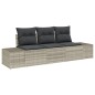 vidaXL Set giardino 3 pezzi con cuscini in polyrattan grigio chiaro