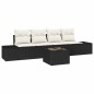 vidaXL Set Divano da Giardino a 5 Pezzi con Cuscini Nero Polyrattan
