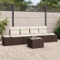 vidaXL Set Divano Giardino 5 Pezzi con Cuscini Marrone Polyrattan