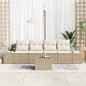 vidaXL Set Divano da Giardino 5 Pezzi con Cuscini Beige Polyrattan