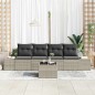 vidaXL Set Divano da Giardino 5 Pezzi con Cuscini Grigio Chiaro Polyrattan vidaXL Set Divano da Giardino 5 Pezzi con Cuscini Grigio Chiaro Polyrattan
