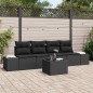 vidaXL Set Divano da Giardino 5 Pezzi con Cuscini Nero Polyrattan vidaXL Set Divano da Giardino 5 Pezzi con Cuscini Nero Polyrattan