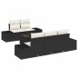 vidaXL Set di divani da giardino a 6 pezzi con cuscini in rattan nero