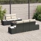 vidaXL Set di divani da giardino a 6 pezzi con cuscini in rattan nero