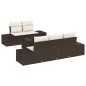 vidaXL Set di divani da giardino 6 pezzi con cuscini marroni in polyrattan