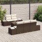 vidaXL Set di divani da giardino 6 pezzi con cuscini marroni in polyrattan