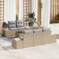 vidaXL Set di divani da giardino 6 pezzi con cuscini beige in poly rattan