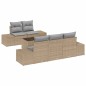 vidaXL Set di divani da giardino 6 pezzi con cuscini beige in poly rattan