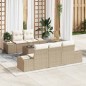 vidaXL Set di Divani da Giardino in 6 Pezzi con Cuscini Beige in Rattan Sintetico vidaXL Set di Divani da Giardino in 6 Pezzi con Cuscini Beige in Rattan Sintetico