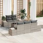 vidaXL Set di divani da giardino 6 pezzi con cuscini grigi chiari in rattan