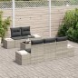 vidaXL Set di divani da giardino 6 pezzi con cuscini grigi chiari in rattan