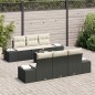 vidaXL Set da giardino 7 pezzi con cuscini in rattan sintetico nero