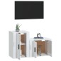 Set di Mobili Porta TV 2 pz Bianco Lucido in Legno Multistrato Set di Mobili Porta TV 2 pz Bianco Lucido in Legno Multistrato